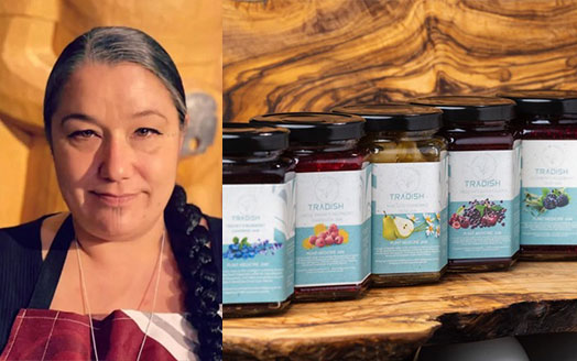 Chef with jars of jam